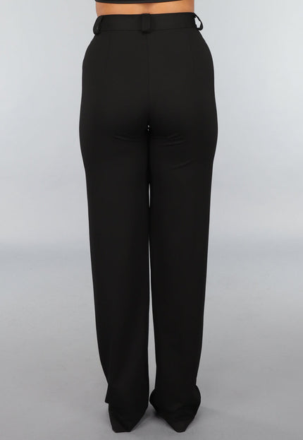 Tall Zwarte Straight Leg Pantalon met Stretch