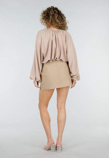 NEW220426 Beige Mini Skort met Stretch