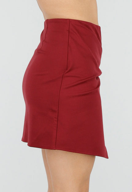 NEW220426 Bordeaux Rode Mini Rok