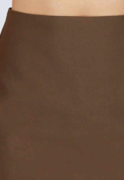 NEW220426 Bruine Mini Skort met Rechte Pasvorm
