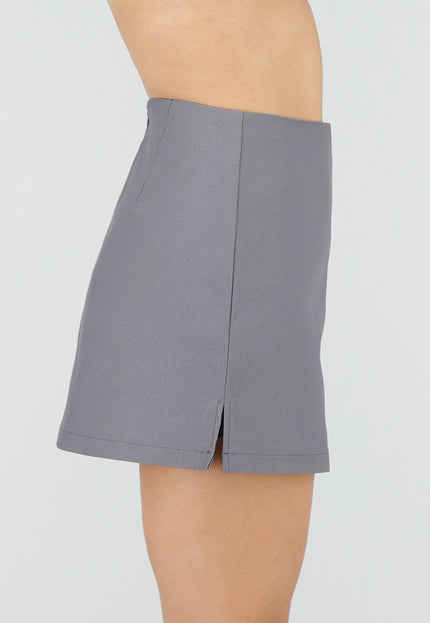NEW220426 Grijze A-Lijn Mini Rok met Stretch