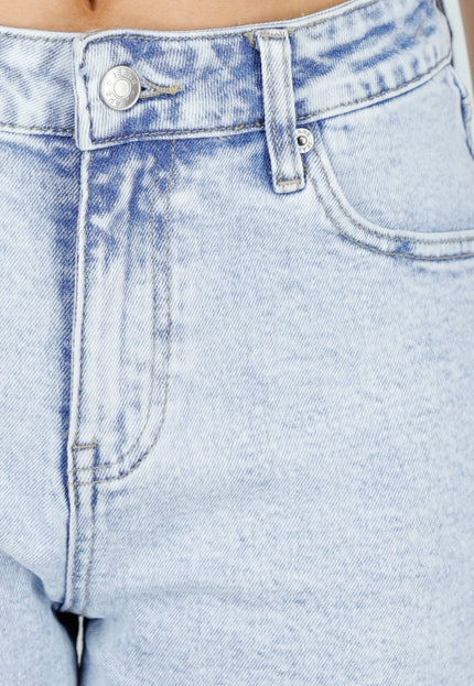 NEW220426 Lichtblauwe Denim Shorts met Stretch