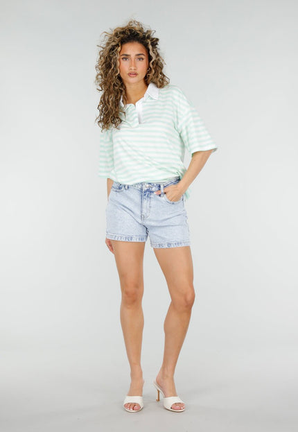 NEW220426 Lichtblauwe Denim Shorts met Stretch