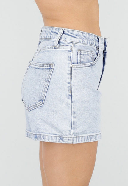 NEW220426 Lichtblauwe Denim Shorts met Stretch