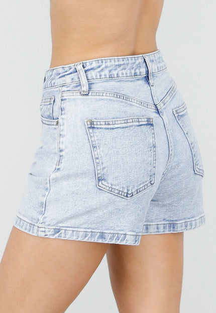 NEW220426 Lichtblauwe Denim Shorts met Stretch