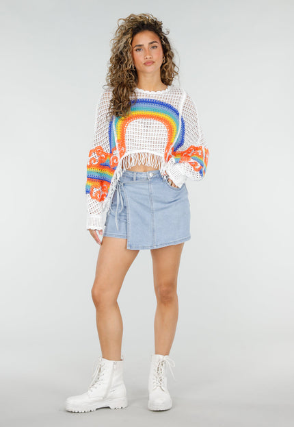 NEW220426 Lichtblauwe Denim Skort met Strik