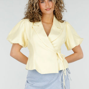 NEW220426 Lichtgele Getailleerde Blazer