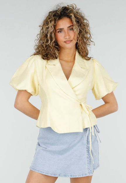 NEW220426 Lichtgele Getailleerde Blazer