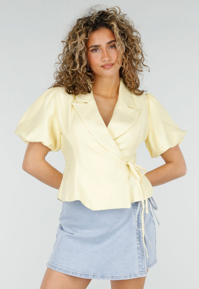 NEW220426 Lichtgele Getailleerde Blazer