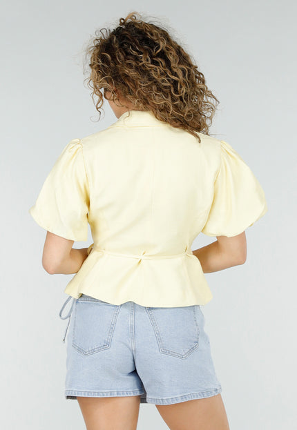 NEW220426 Lichtgele Getailleerde Blazer