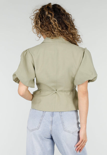 NEW220426 Olijfgroene Wikkelblazer