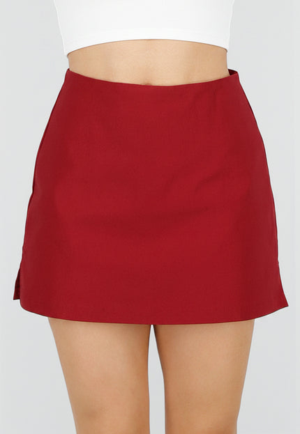 NEW220426 Rode Korte Skort met Stretch