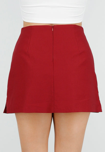 NEW220426 Rode Korte Skort met Stretch