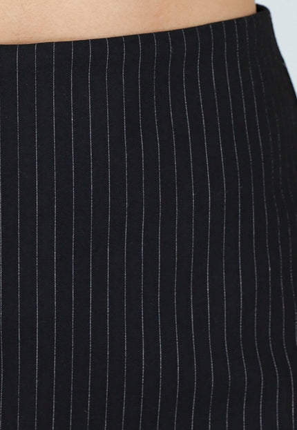 NEW220426 Zwarte Pinstripe Mini Skort