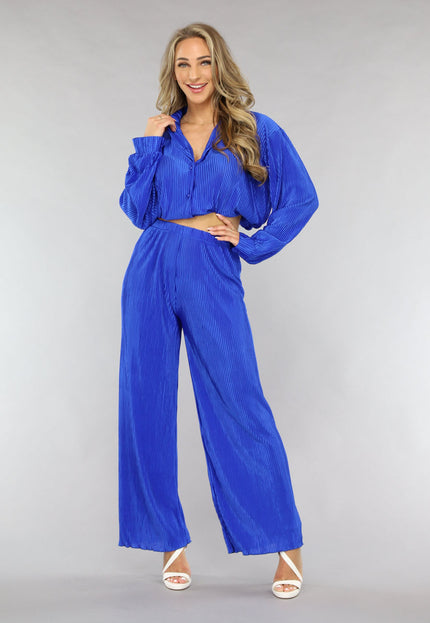 NEW2205 Blauwe Rib Co Ord Set