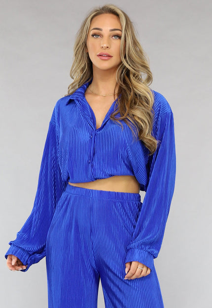 NEW2205 Blauwe Rib Co Ord Set