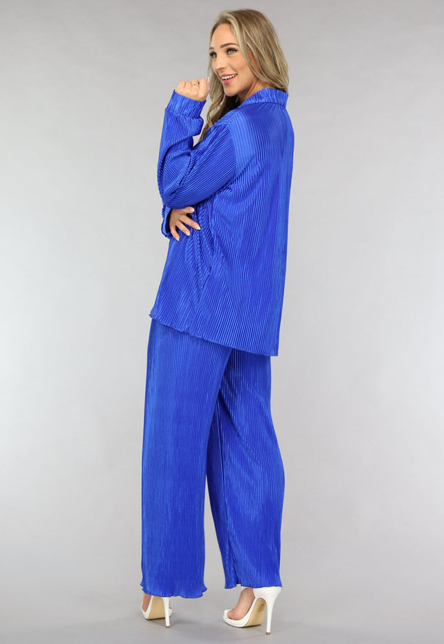 NEW2205 Blauwe Rib Co Ord Set