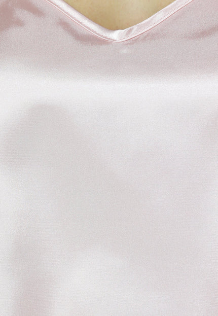 NEW2205 Dubbele Zwarte en Roze Satin Pyjama Set