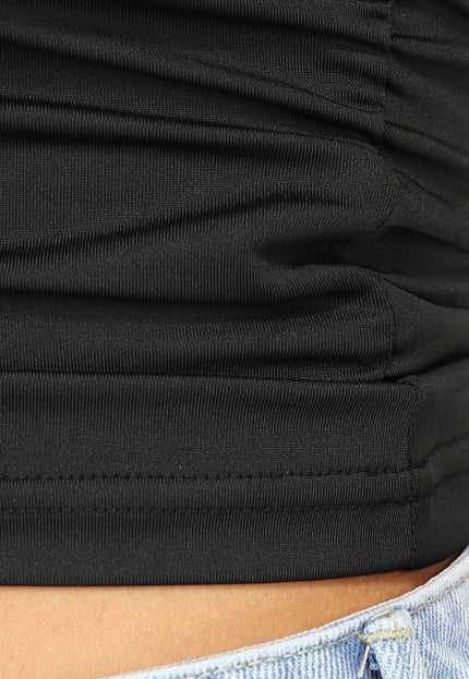 NEW2205 Zwarte Asymmetrische One Shoulder Top