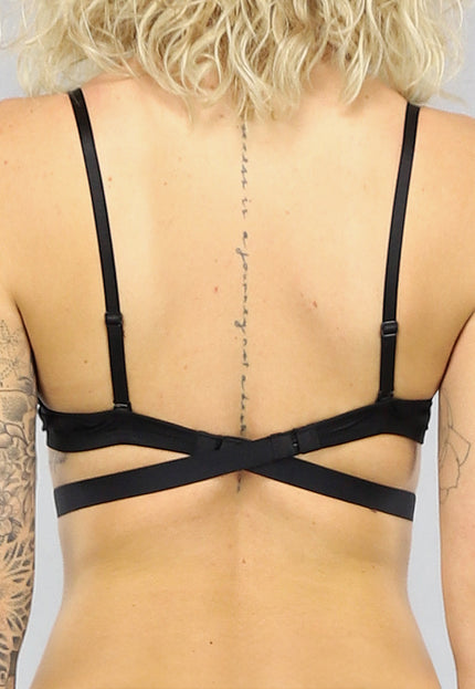 NEW2205 Zwarte Push Up BH met Lage Uitsnede