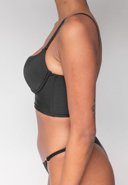 NEW2205 Zwarte Push Up BH met V Hals