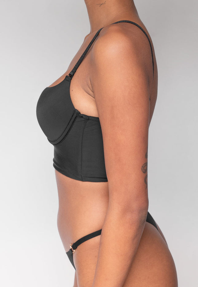 NEW2205 Zwarte Push Up BH met V Hals