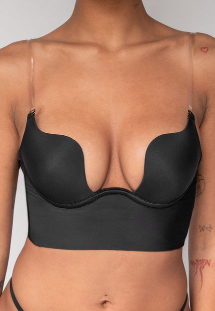 NEW2205 Zwarte Push Up BH met V Hals