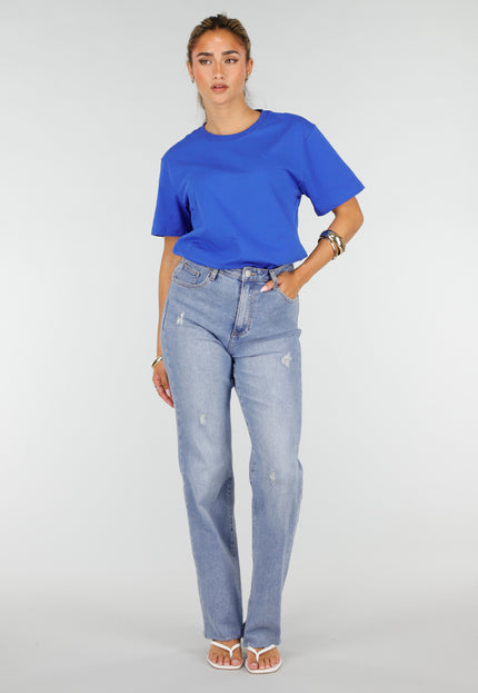 NEW220726 Blauw Basic T-Shirt