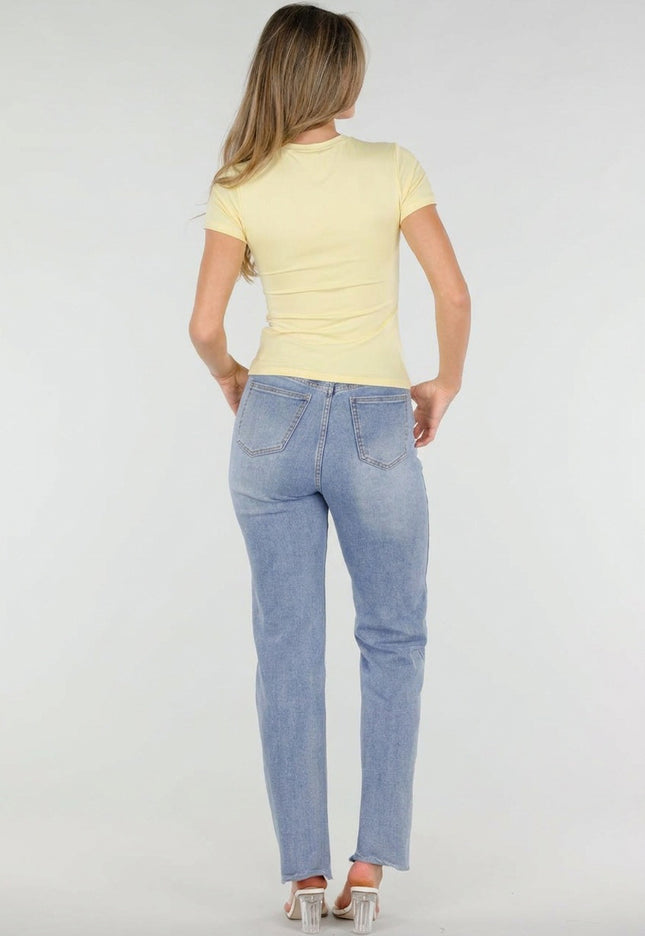 NEW220726 Butter Yellow Naadloos Shaping T-Shirt