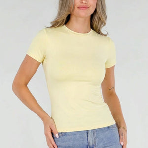 NEW220726 Butter Yellow Naadloos Shaping T-Shirt