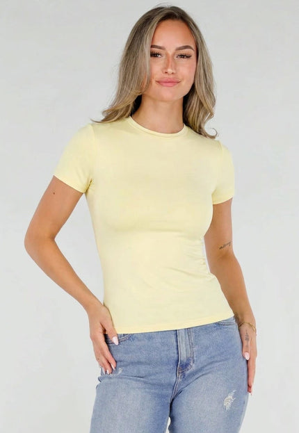 NEW220726 Butter Yellow Naadloos Shaping T-Shirt