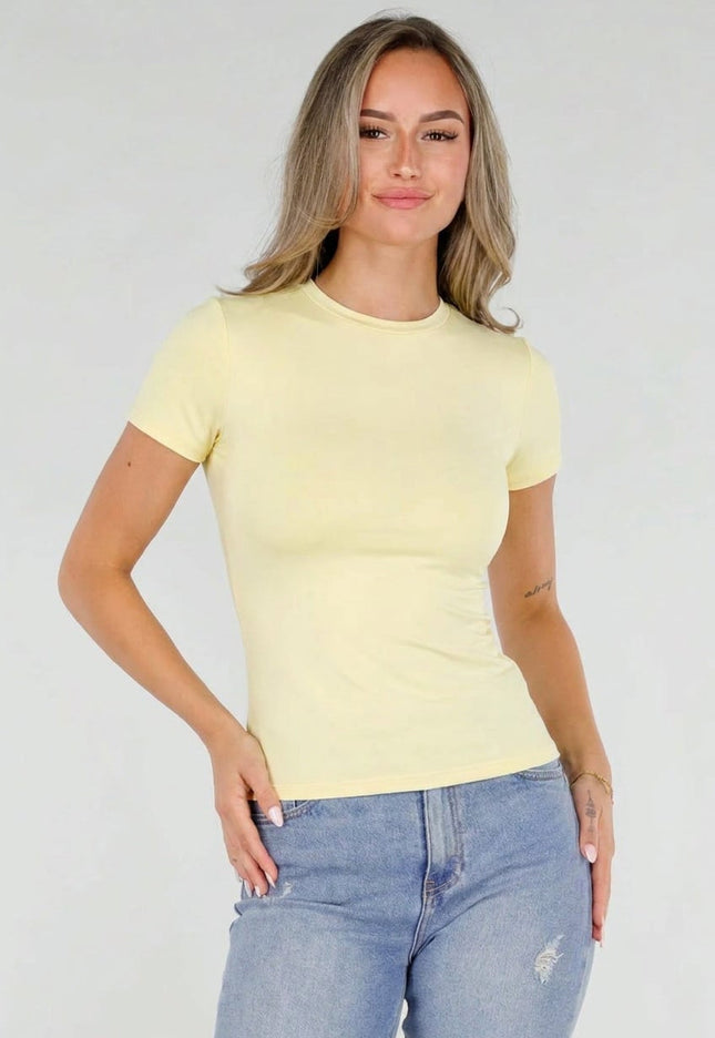 NEW220726 Butter Yellow Naadloos Shaping T-Shirt