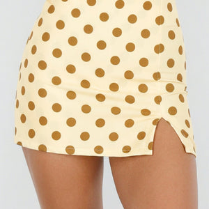 NEW220726 Gele Polkadot Skort