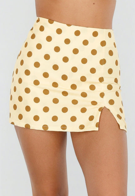 NEW220726 Gele Polkadot Skort