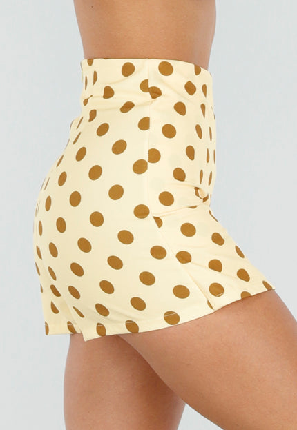 NEW220726 Gele Polkadot Skort