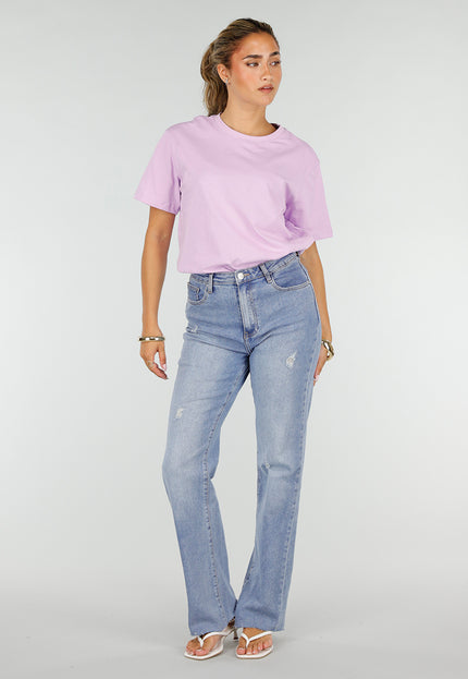 NEW220726 Lila Basic T-Shirt