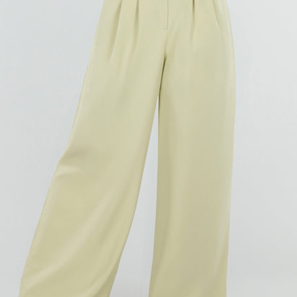 NEW220726 Pistache Groene Tall Wide Leg Broek