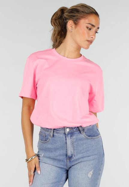 NEW220726 Roze Basic T-Shirt