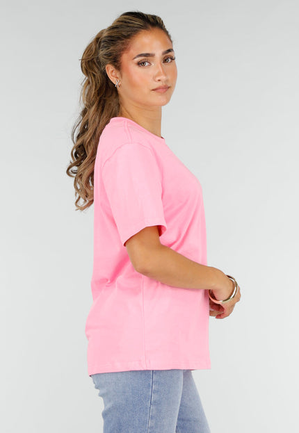 NEW220726 Roze Basic T-Shirt