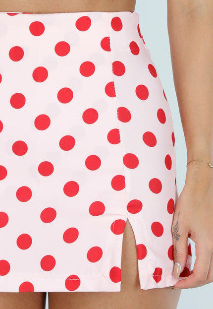 NEW220726 Roze Polkadot Skort