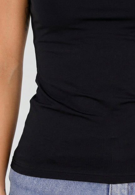 NEW220726 Zwart Basic T-Shirt met Korte Mouwen