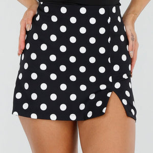 NEW220726 Zwarte Polkadot Skort