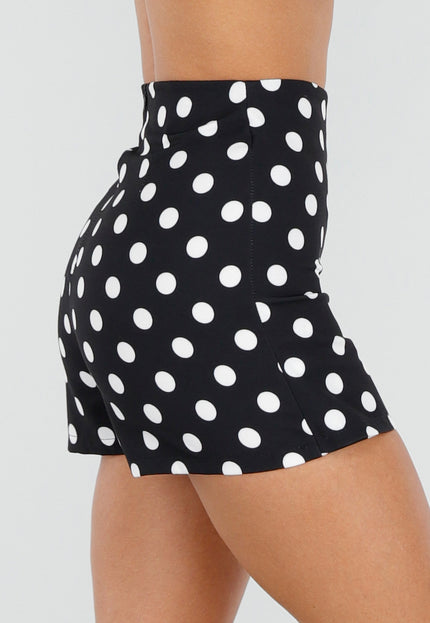 NEW220726 Zwarte Polkadot Skort