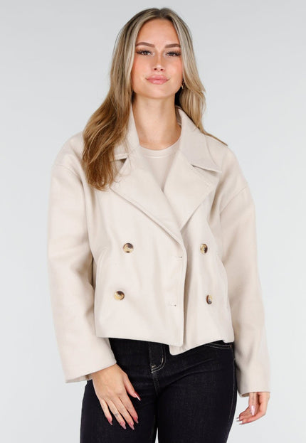 NEW221025 Beige Korte Trenchcoat