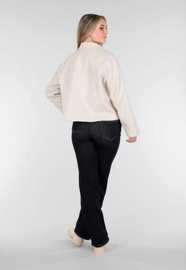 NEW221025 Beige Korte Trenchcoat