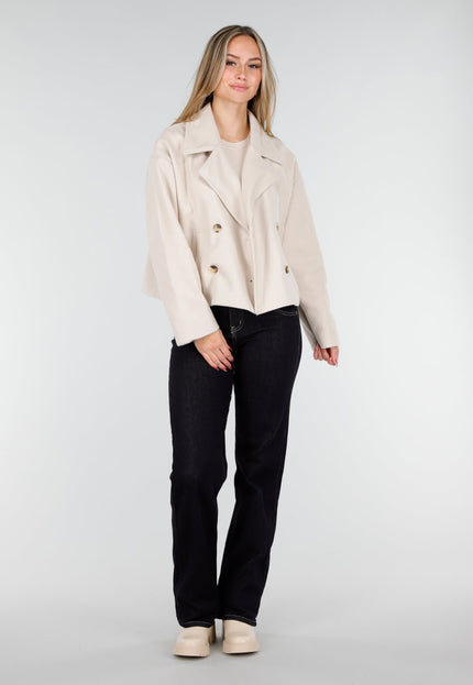 NEW221025 Beige Korte Trenchcoat