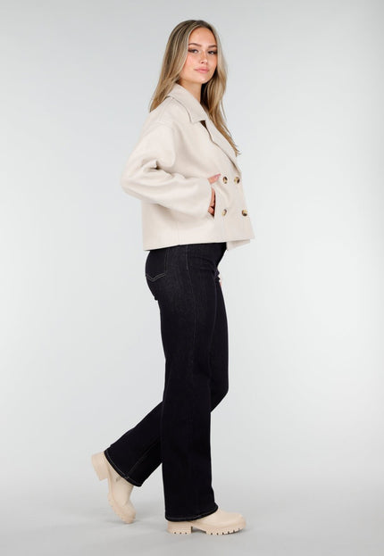 NEW221025 Beige Korte Trenchcoat