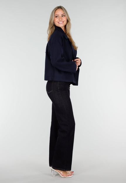 NEW221025 Blauwe Korte Trenchcoat