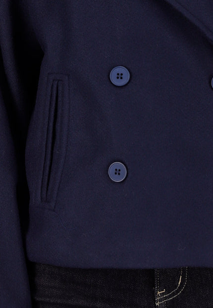 NEW221025 Blauwe Korte Trenchcoat