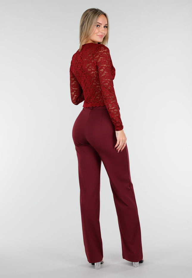 NEW221025 Bordeaux Kant Crop Top